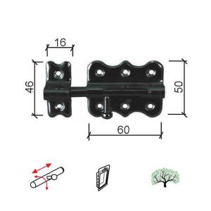 Reza 384 za vrata crna 60x50/16x46mm 0123010