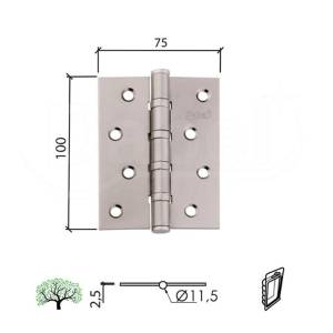 Šarka SP9036 brodska za vrata B-Ni 100x75x2,5mm 0102205